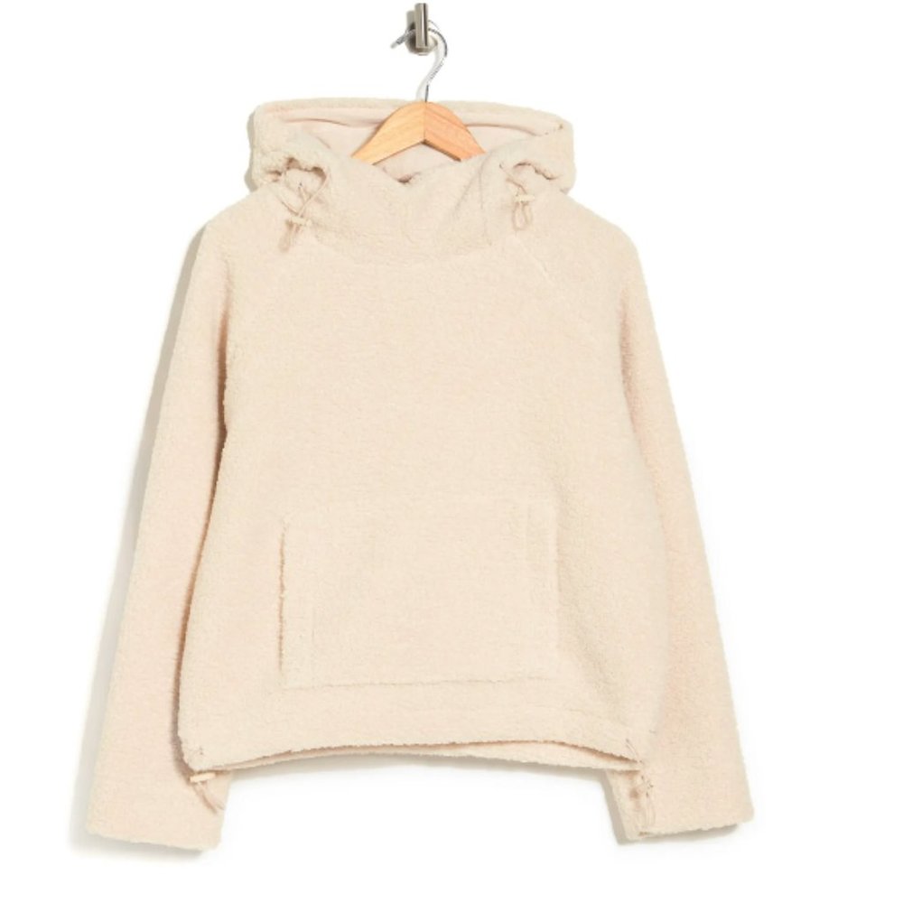 VINCE Cozy Faux Shearling Pullover Hoodie